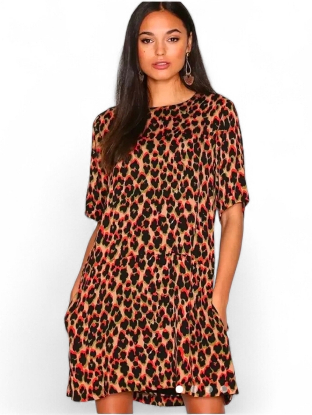SAMSOE SAMSOE Adeline Animal Print Shift Dress - Medium